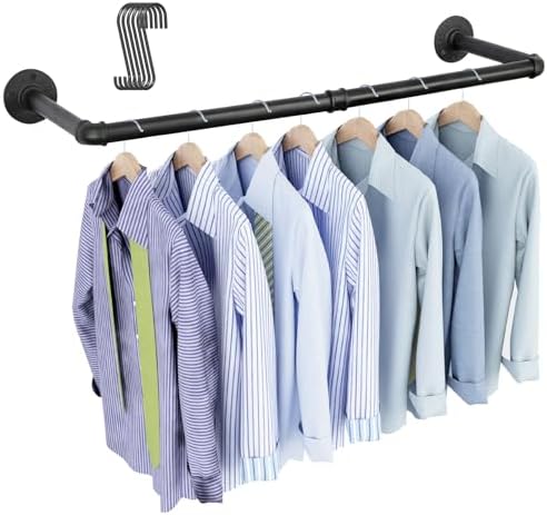 OROPY 38.4" Industrial Pipe Clothing Rack, Wall Mounted Clothes Rack by OROPY
