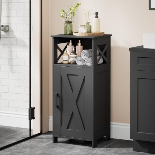 Homhedy Farmhouse Bathroom Storage Cabinet with Doors, Small Floor Cabinet by Homhedy