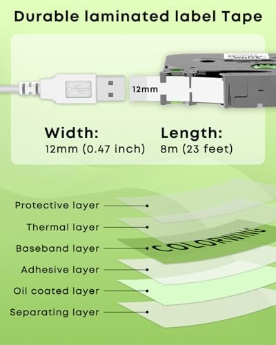 COLORWING Replace for Brother TZe-231 P-Touch Label Tape TZ Tape 12mm 0.47" - Image 3