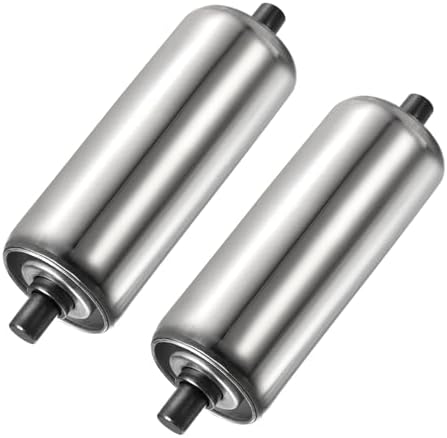 YOKIVE 2 Pcs Conveyor Roller, Stainless Steel Roller Replacement | Smooth Movement, Great for Factories, Warehouses Use (Silver, 2 Inch Dia, 6 Inch Length) by YOKIVE
