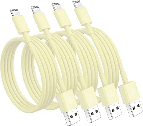 4 Pack [Apple MFi Certified] Apple Charging Cables 10ft, iPhone Chargers Lightning Cable 10 Foot, Fast iPhone Charging Cord for iPhone 12/11/11Pro/11Max/ X/XS/XR/XS Max/8/7, ipad(Yellow) by Susnwere