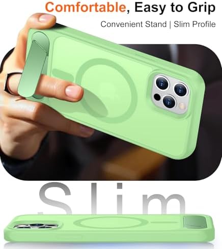 Temdan Magnetic Compatible with iPhone 12 Case & iPhone 12 Pro Case, [Built-in Invisible Kickstand][Compatible with MagSafe][Military Grade Shockproof] Slim Translucent Matte Phone Case 6.1" - Image 6
