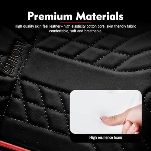 Car Center Console Cover, Waterproof Leather Multifunctional Armrest Booster Pillow with 2 Storage Bags Cup Holder, Tissue Box Slot, Universal for Most Cars with Pack of Tissues (Black & Red) - Image 3