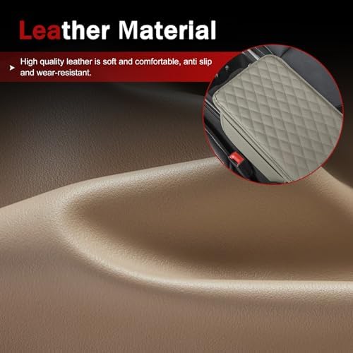 Car Center Console Cover, Waterproof Leather Car Armrest Cover Cushion with Side Storage Pockets, Upgraded Vehicle Armrest Storage Box, Universal for SUV, Sedan, Truck (Gray) - Image 4