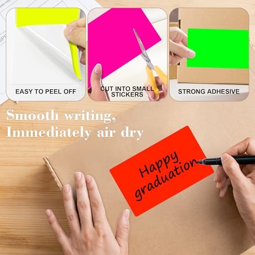 5 x 3 inch Rectangle Colored Inventory Stickers, 1000PCS Fluorescent Colors - Image 3