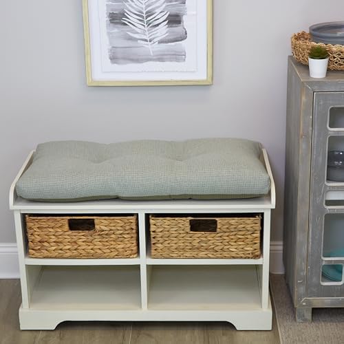 Klear Vu The Gripper Non-Slip Tufted Bench Cushion for Indoor Furniture, Assembled in USA, Entryway Storage, Bay Window, Corner Nook or Piano Seat, 30 Inches, Solid Spa - Image 2