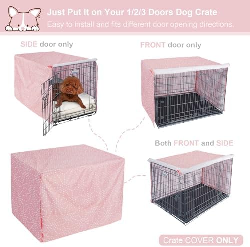 Explore Land Pattern Dog Crate Cover, 24 Inches (Princess Pink) - Image 4