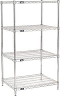Nexel Adjustable Wire Shelving Unit, 4 Tier, Commercial Dry Storage Rack, 24" x 30" x 54", Chrome by Nexel