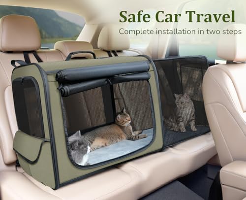 Dog Car Carrier Light Weight,Expandable,Foldable Dog Carrier, Green - Image 4