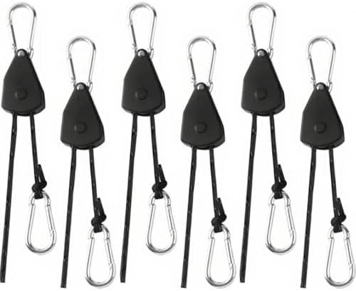 15ft Rope Rollers 6 Pcs Ratchet Straps Rope Tie Down Cam Jam 1/8in by KOVKCOVB