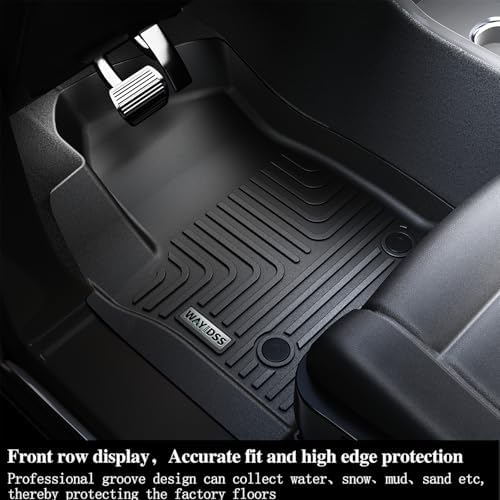 All Weather Floor Mats for 2021-2026 Chevy Tahoe/Cadillac Escalade/GMC Yukon（Only 7 Seats / 2nd Row Bucket Seats）TPE Rubber Liners Odorless Anti-Slip Car Floor Liners & Cargo Liners & Door Sill Guards - Image 3