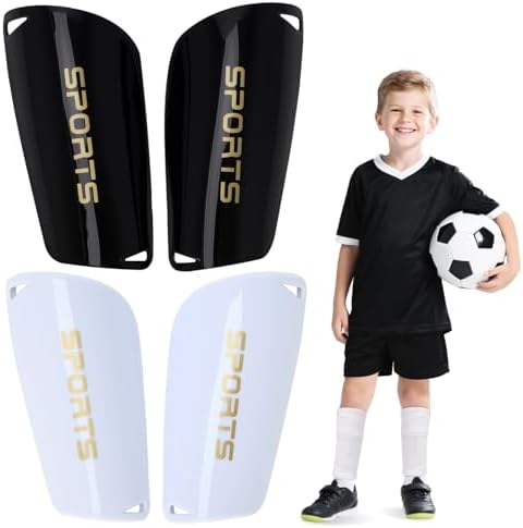 Kids Soccer Shin Guards 2 Pairs Slip-in Youth Shin Pads for Boys Girls, Lightweight PP+EVA Soccer Protective Gear Fits with Shin Guard Sleeves(not Included), Toddler to Teen Sizes Multiple Colors by Unknown