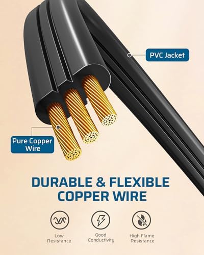 DEWENWILS 25FT Flat Plug Extension Cord, 360° Rotating Plug, 16/3 - Image 7