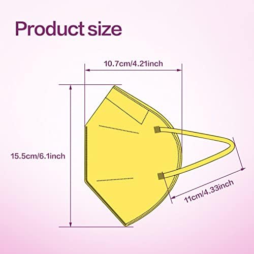 Miuphro 50 Pack Cup Dust Safety Disposable Masks, KN95 5-Layer Foldable Masks - Image 2