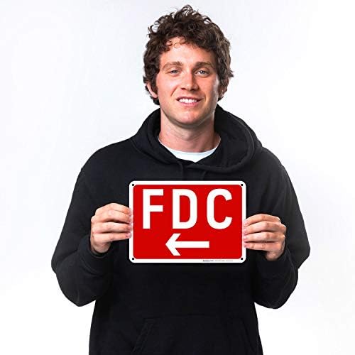 FDC Left Arrow Sign, Red Background, - Image 2