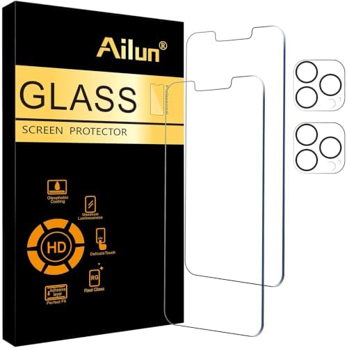 Ailun Screen Protector + Camera Lens Protector for iPhone 13 Pro, 2+2 Pack by Ailun