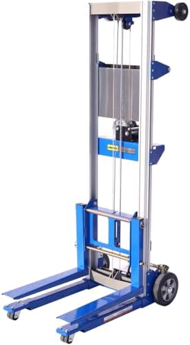 Fixed Straddle Hand Winch Lift Truck, Material Lifts, 34.6" Length, 24.8" Width, 66.9" Height, 400lb Capacity, Perfect for Warehouses Construction Sites - Image 6