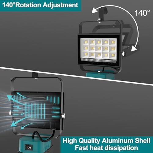T-SUN 60W Work Light for 18V/20V Battery, Cordless Portbale Led Light - Image 5