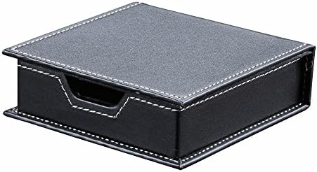 KINGFOM 5PCS Desk Organizer and Accessories Set, Pu Leather Office Supplies with Multifunction Desktop Organizer Storage Box, Tissue Holder, Mouse Pad, Note Paper Holder, Pencil Holder for Desk Black - Image 6
