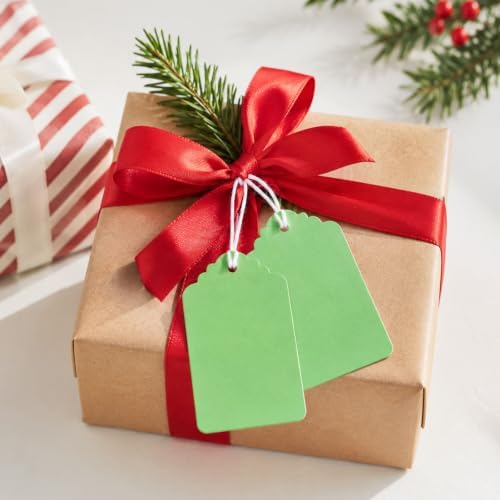 joycraft 200Pcs Gift Tags with String Attached, 2.8x1.6 in Green Price Tags - Image 5