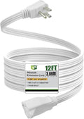 EP 12 Ft Heavy Duty Appliance Extension Cord 14 AWG 3-Prong Flat Plug White by ENERGYPRO