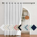 NICETOWN White 100% Blackout Linen Insulated Patio Curtain 84 inch Long by NICETOWN