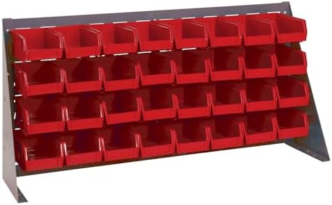 Quantum Storage Systems QBR-3619-230-18RD Ultra Bin Complete Bench Rack Package with 18 Ultra Bins, 36" x 8" x 19" , Red by QuantumStorageSystems