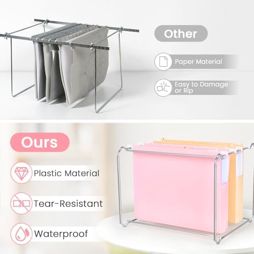 Sooez Extra Capacity Plastic Hanging File Folders, File Organizer - Image 3