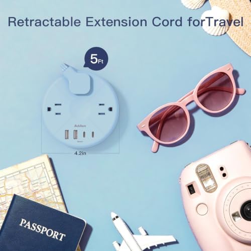 Travel Power Strip - Cruise Ship Essentials with 5ft Retractable Cord - Image 6