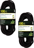 GoGreen Power Inc. (G-14000BK-2) 12/3 100' Heavy Duty Extension Cord - Black, 100ft, 2 Pack by PowerByGoGreen