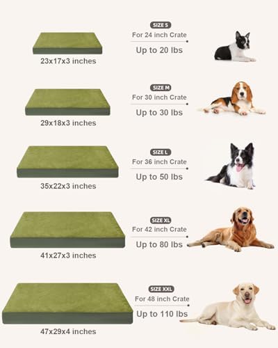 KSIIA Orthopedic Dog Bed for Medium Dogs with Waterproof Lining,Green,29x18 - Image 6