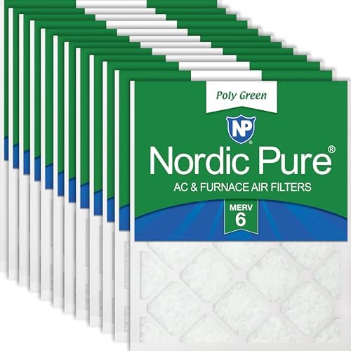 Nordic Pure 18x20x1 Poly Green MERV 6 Pleated AC Furnace Air Filters 12 Pk by NordicPure