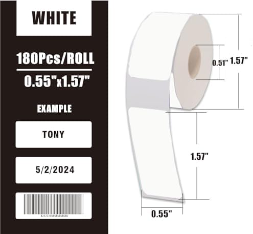 N12 Label Maker Tape N12 Labels Compatible with Nada N12 Label Printer 14x40mm (0.55"x1.57") Waterproof for Phomemo D30 D35 Q30 Thermal Mini Label Maker Label Tape Refills 3 Rolls, White - Image 2