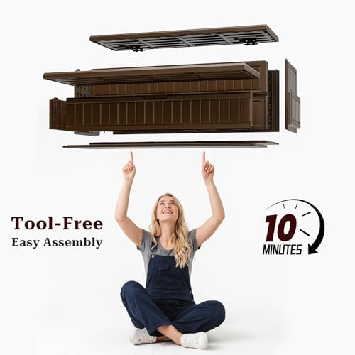Garturects Hot Tub Steps with Storage, Hot Tub Steps Outdoor, Sturdy Plastic Storage Spa Steps with Anti-Slip Treads for Porch, RV, Deck(Brown) - Image 5