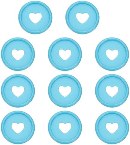 PATIKIL 24mm Plastic Book Binding Discs, 11 Pack Discbound Expansion Discs Heart Binder Rings for DIY Notebook Planner, Blue by PATIKIL