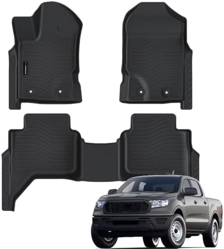 AUXKO All Weather Floor Mats for Ford Ranger Supercrew 2019-2023 by AUXKO