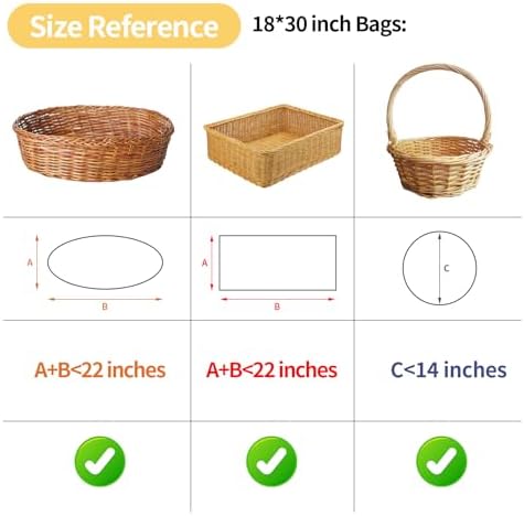 COQOFA 20 Pieces Large Cello/Cellophane Bags 18x30 Inches Clear Basket Gift Bags Gold Star Printed OPP Plastic Cellophane Wrap for Baskets Gift Packaging with Gold Pull Bows - Image 4