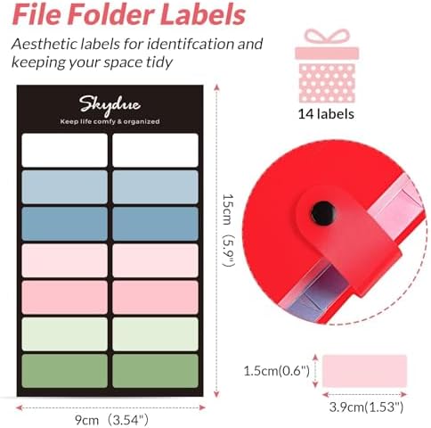 SKYDUE 8 Pockets Expanding File Organizer, Expandable File Folders with Pockets, Portable Document Paper Organizer, A4 Letter Size Filing Folder, Snap Closure, Red - Image 5