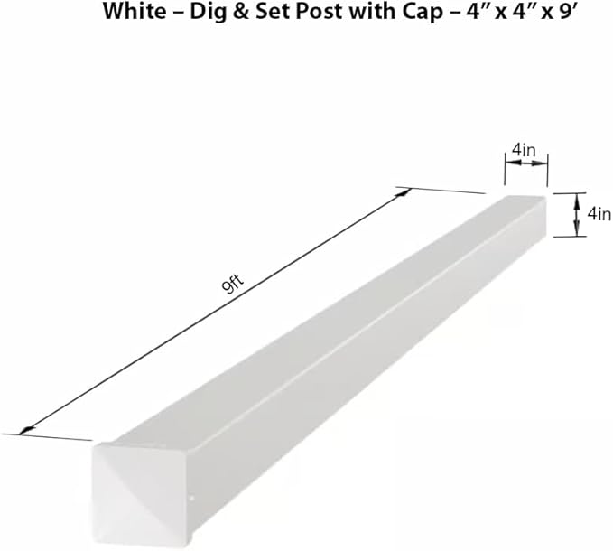 4" x 4" x 9' White Aluminum Dig-Set Fence Post - Image 5
