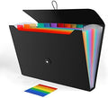 Accordion File Organizer, Expanding File Folder for Sorting Documents and Papers, 13 Pockets File Storage Organizer for Home, Travel and Office Use (Black) by Weovepaw