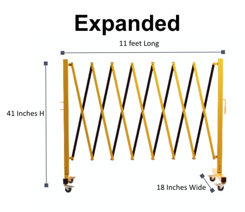 Trafford Industrial Expandable Metal Barricade, 11 Feet, Mobile Safety Barrier - Image 7