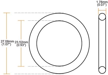 uxcell Nitrile Rubber O-Rings 27.08mm OD 23.52mm ID 1.78mm Width, Metric Sealing Gasket, Pack of 20 - Image 3