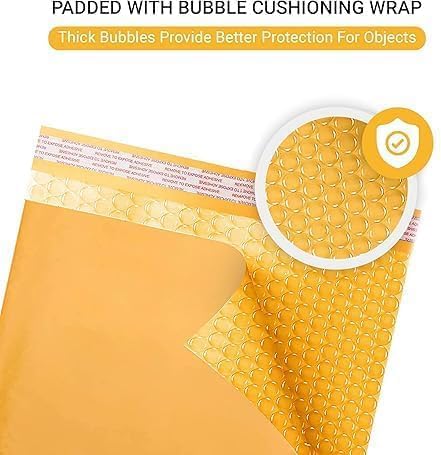 Kraft 10.5x16 Large Bubble Mailers #5 | Self Seal Padded Envelopes | Air Lined - Image 4