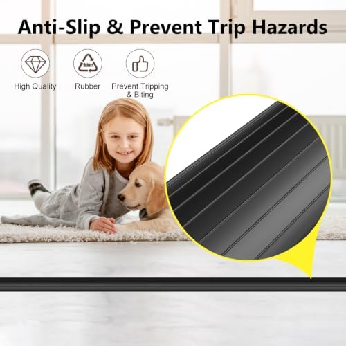 Eapele Floor Cord Cover 6.5ft Cord Covers for Wires on Floor, Linkable Heavy Duty Extension Cord Cover, Rubber Floor Cable Cover, Prevent Trip Hazard for Sidewalk Home Office Outdoor or Indoor - Image 4