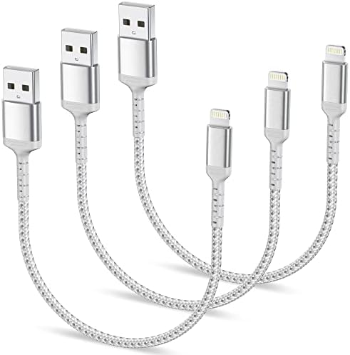 1.5ft iPhone Charging Cable Short, 3-Pack Braided USB A to Lightning Cord CarPlay [MFi Certified] Compatible with Apple iPhone 14 13 12 11 Pro/Max/Mini Xs SE2, Short Lightning Cable for Car by ULIFTUS