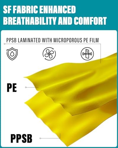 Hazmat Suit Disposable Coverall | Full Body Painters Suit in 7 Sizes with Multiple Specifications for Men & Women - 2X-Large, Yellow, 1 - Image 3