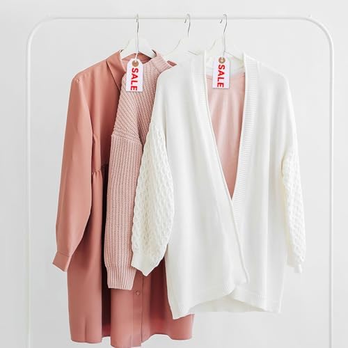 200 Pieces White Sale Tags with String Attached 2.8 x 1.5 inch Sale Tag String Tag with Reinforced Hole Shipping Tags for Office Gift Hang - Image 4
