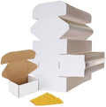 RLAVBL 75 Pack 6x4x3 Small Shipping Boxes, White Corrugated Cardboard Mailer Box for Packing, Mailing, Business by RLAVBL