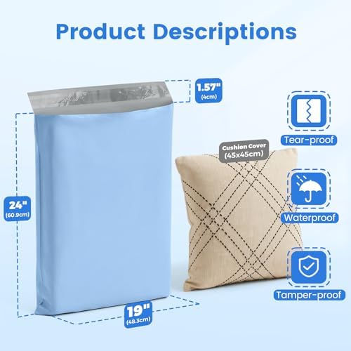Metronic Poly Mailers 19x24 250Pc Large Shipping Bags for Business Blue - Image 2