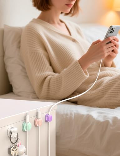 8 Pack Cable Clips, Cord Organizer, Cute Spring Cord Holder - Image 6